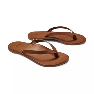 beek Seabird Thong Leather Sandals Brown Honey 8